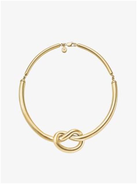 gold-tone knot necklace by michael kors|Michael Kors Necklaces .